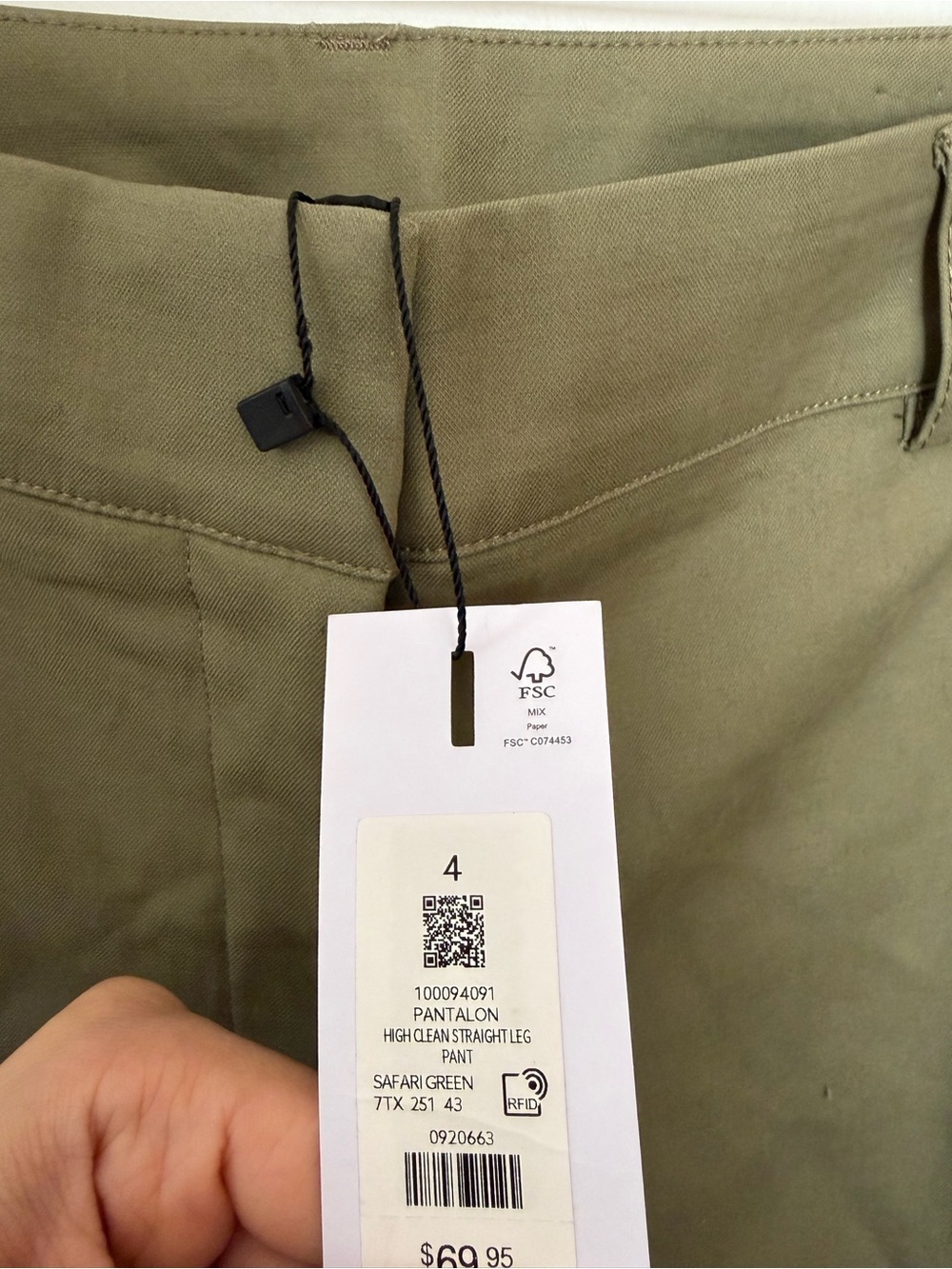 NWT Dynamite Clean Straight Leg Pants in Safari Green - Size 4 - Picture 5 of 11